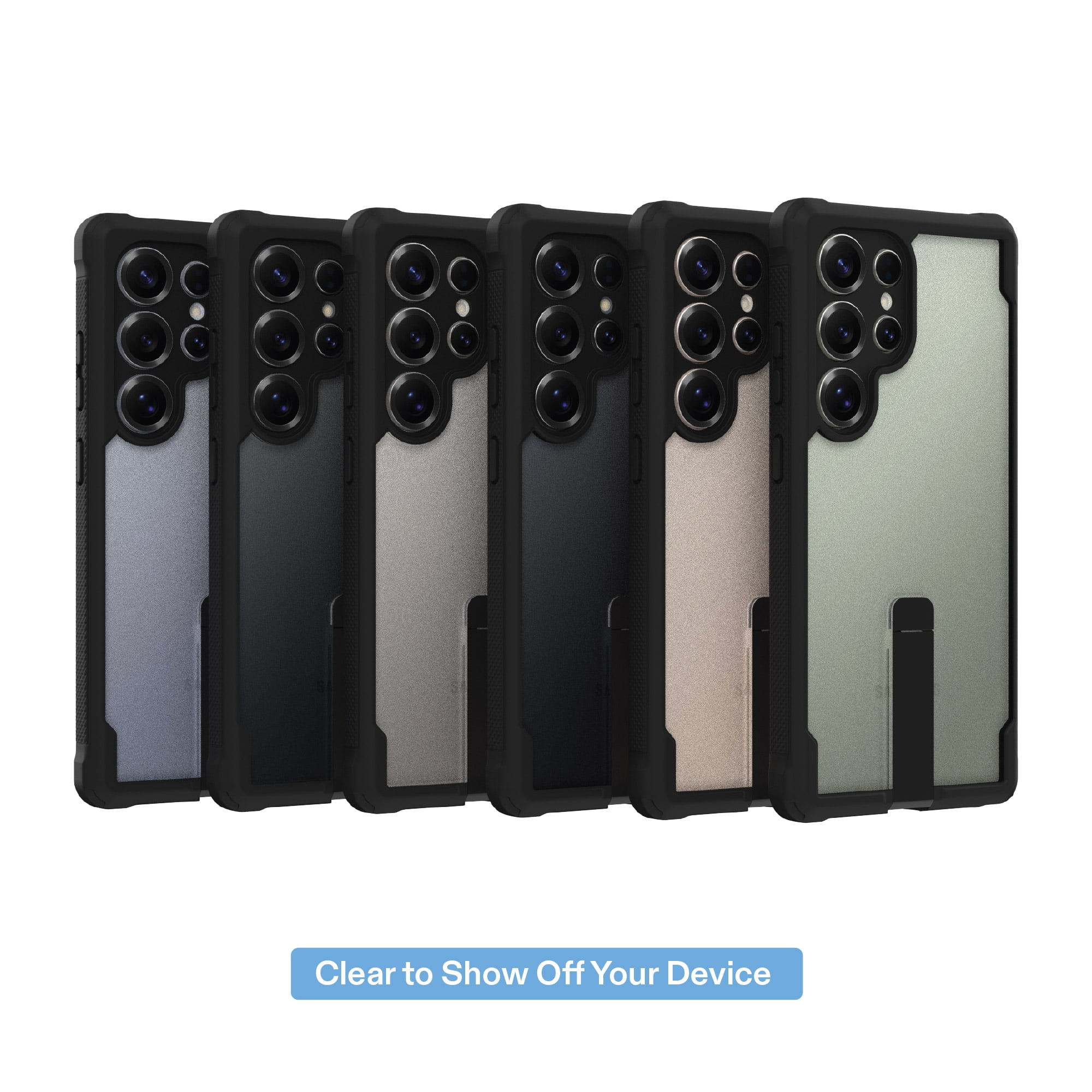 onn Dual-Layer Phone Case with Kickstand for Samsung Galaxy S25 Ultra - Black/Clear