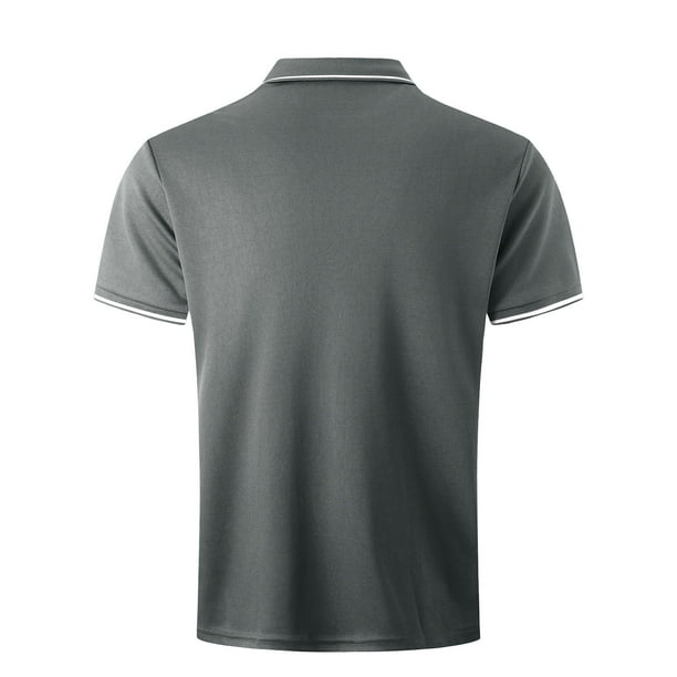 lcziwo Mens Golf Quarter Zip,Men's Short Sleeve Zipper Polo Shirt