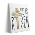 thumbnail image 2 of P&L Art Framed Canvas Wall Art - 8"x10" "HE IS RISEN" Wooden Cross with Flower Print - Christian Nook/Tabletop Easter Decor, 2 of 8