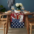 thumbnail image 2 of American Flag Table Runner - 70 Inch Long, Kitchen Dining Table Runner Dresser Scarves, Blue Red USA Flag Eagle Wreath Farmhouse Decor for Coffee Tables Wedding Party Banquet, 2 of 8