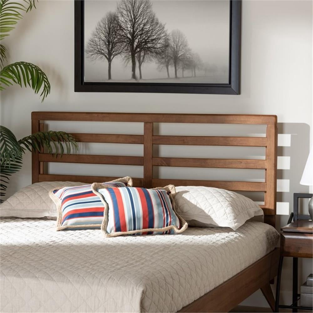 Bowery Hill Walnut Finished Wood Queen Size Headboard