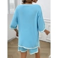 thumbnail image 3 of XCHQRTI Women's 2 Piece Outfits Summer Casual Knit Sweater Short Sets Trendy Pullover Loungewear, 3 of 5