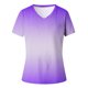 thumbnail image 3 of ICHUANYI Clearance Women's Fashion Printing Casual V-neck Short Sleeve Loose T-shirt Tops(Purple, L) ICHUANYI WER2023081113126, 3 of 4