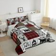 thumbnail image 3 of jejeloiu Jungle Deer Bear Queen Comforter Set,Camping Life Bedding Sets,Patchwork Geometric Plaid Bedding Comforter Set For Men Women,Breathable Home Decor Reversible,3-Piece, 3 of 8