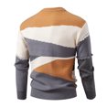 thumbnail image 3 of Wutalume Men's Trendy Round Neck Color-Blocked Sweater Pullover Base Layer, Stylish and Warm for Casual Outfits,Ginger L, 3 of 3