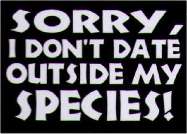 Sorry I Don't Date Outside My Species NOVELTY MAGNET 