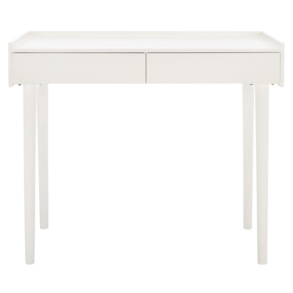 SAFAVIEH Henley Contemporary 2 Drawer Desk, Antique White (34.6 in. W x 17.7 in. D x 30.3 in. H)