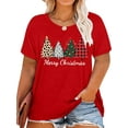 thumbnail image 6 of Plus-Size Christmas Shirts Women Merry Christmas Leopard Plaid Tree Print Shirt Holiday Tops Xmas Tee, 6 of 6