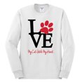 thumbnail image 2 of Wild Bobby, Love My Cat Stole My Heart Red Footprints Animal Lover Mens Long Sleeve Shirt, White, X-Large, 2 of 3