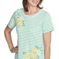 thumbnail image 4 of Alfred Dunner Womens Lemon Printed Striped Tee, 4 of 4