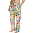 thumbnail image 2 of Balery Watercolor Wildflowers print Men's Pajama Pants,Ultra Lightweight Pjs,Lounge Pant-Large, 2 of 9