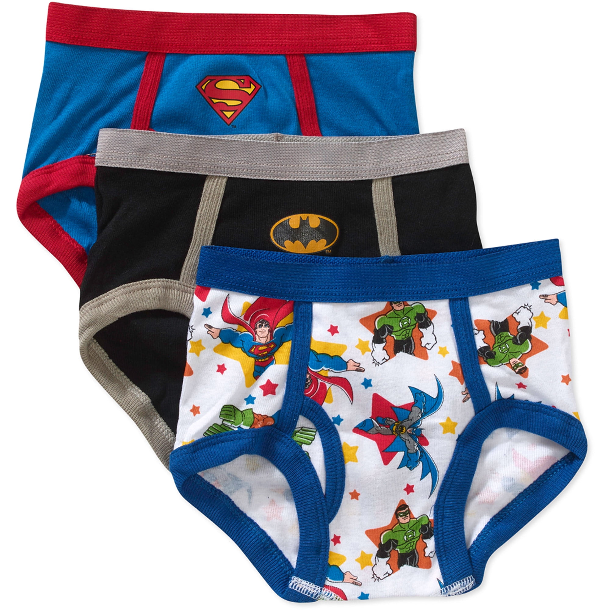 DC Comics Boys Little Batman 2 Pack Vintage Superman Boxer Brief Underwear 2T/3T 