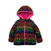Skechers Baby Toddler Girl Rainbow Heart Winter Jacket Coat