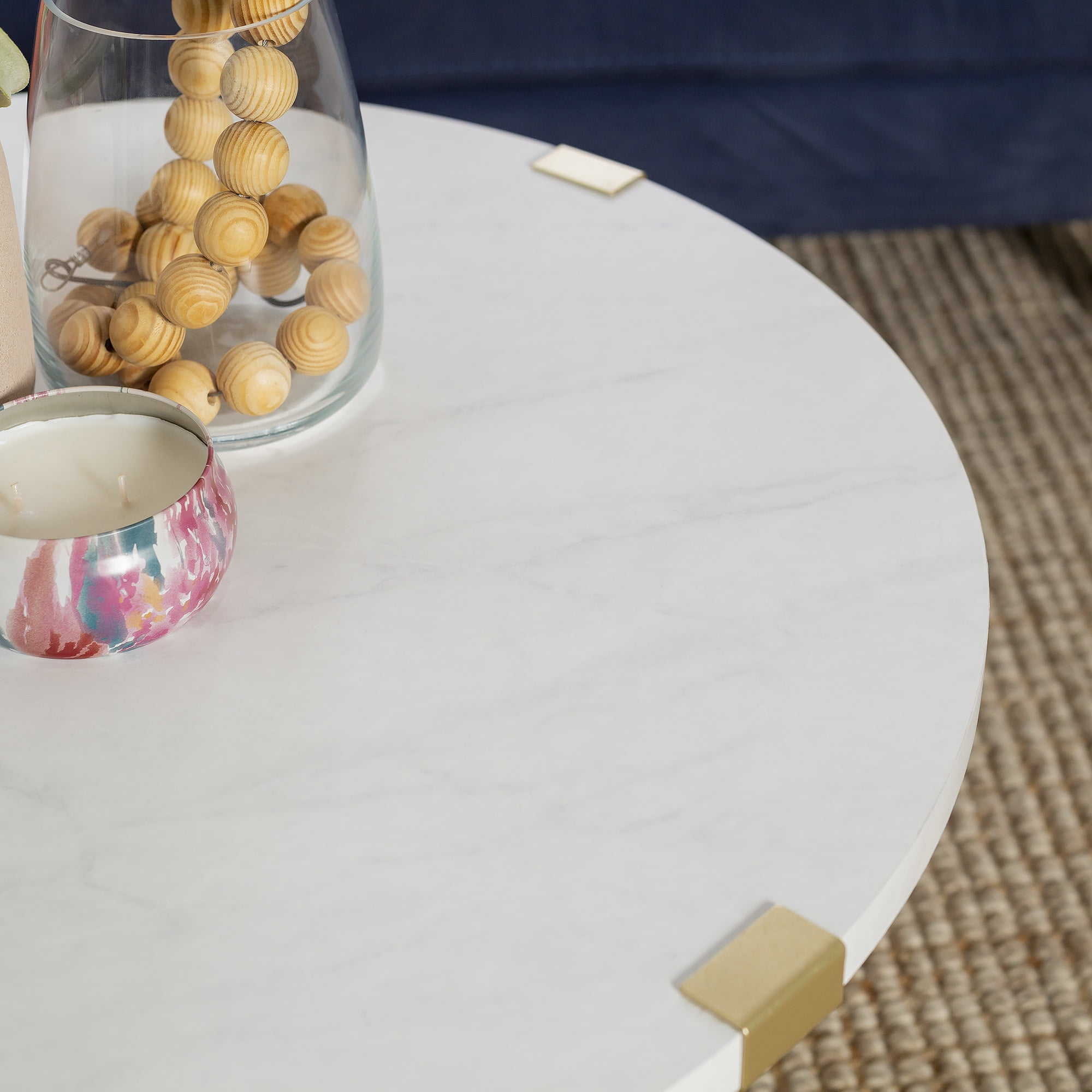 River Street Designs Slate Wrap Leg Faux Marble Coffee Table