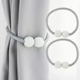 thumbnail image 1 of Curtain Tiebacks,Magnetic Curtain Tiebacks Pearl Ball Curtain Drapes Clips Rope Holdbacks for Home Office,2 Pieces (White), 1 of 5