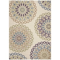 SAFAVIEH Veranda Axum Geometric Indoor/Outdoor Area Rug, Cream/Green, 9' x 12'