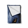 thumbnail image 2 of Wolf Soft Flannel Fleece Throw Blanket, Wild Animal with an Angry Expression Woodland Fauna Themed Photography, Cozy Plush for Indoor and Outdoor Use, 50" x 60", Blue Pale Blue, by Ambesonne, 2 of 6