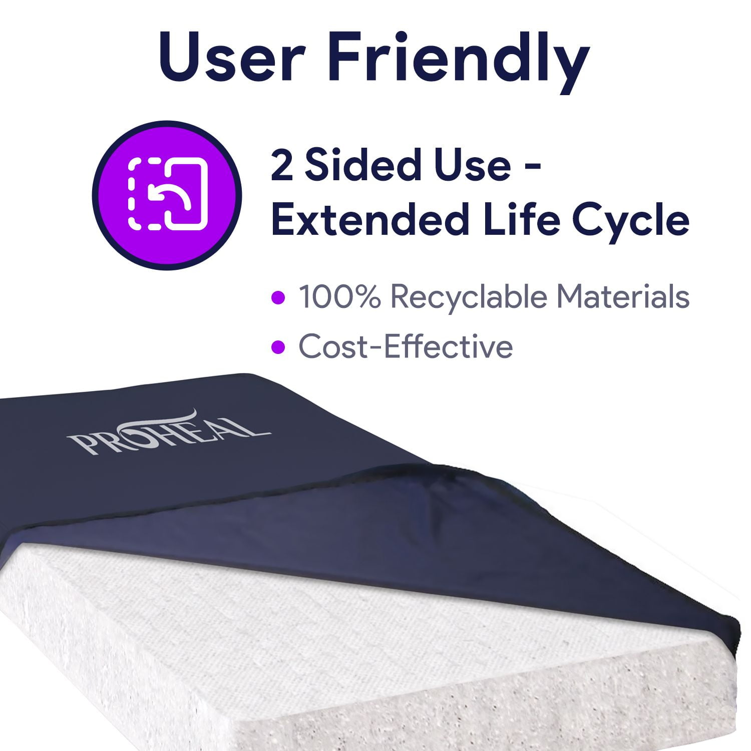 ProHeal Densified Fiber Hospital Bed Mattress - Lightweight Polypropylene Home Care Medical Bed Sore Relief