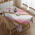 thumbnail image 2 of Pink Gold Marble Pattern Rectangle Tablecloth 60"x84",Waterproof Polyester Rectangle Table Cloth, Wipeable Spillproof Polyester Tablecloth for Dining, Camping, Indoor and Outdoor, 2 of 5