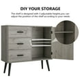 thumbnail image 4 of FANGSUM Storage Cabinet, Floor Cabinet with 3 Drawers & Adjustable Shelf, Storage Cabinet for Living Room, Bedroom, Kitchen, Office, Gray, 4 of 7