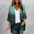 thumbnail image 2 of JURANMO Women's Floral Print Chiffon Cardigans Puff Sleeve Kimono Cardigan Loose Cover Up Casual Blouse Shugs Tops Light Blue XXXL Lightning Sales of Today, 2 of 6