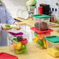thumbnail image 4 of Lallisa 4 Pcs Food Storage Containers with Scales 8 qt and 4 qt Square Containers with Lids and Handles Polycarbonate Air Tight for Home Storage Kitchen Restaurant(Red, Green), 4 of 6