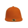 thumbnail image 2 of Top Headwear Plain Flat Bill Fitted Hat, Orange 7, 2 of 4