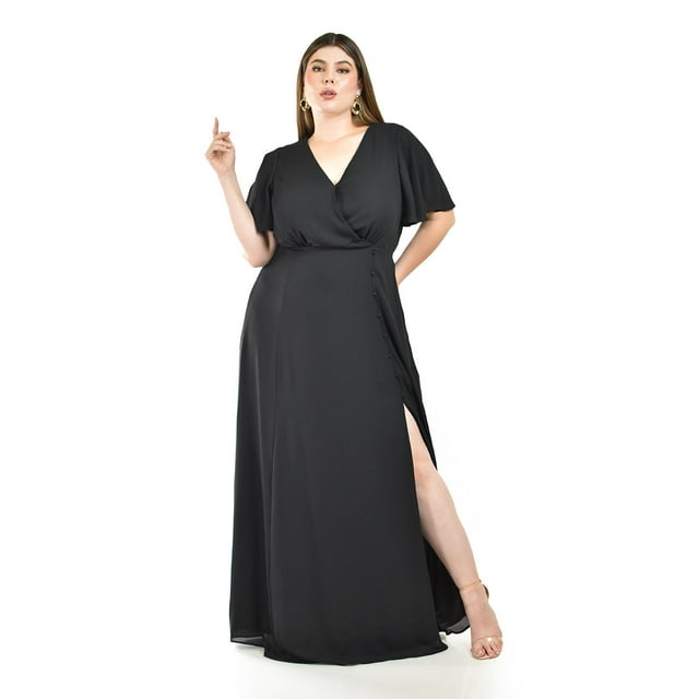 Vestido largo con abertura Roman Fashion / Tallas Extras, 2010 (Negro) negro 36
