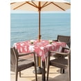 thumbnail image 3 of Outdoor Tablecloths with Umbrella Hole & Zipper, Tropical Plants 54x54 Inch Square Tablecloths, Summer Farmhouse Vintage Camels Red Waterproof Table Cloth, Patio/Pool/Picnic Table Covers, 3 of 8