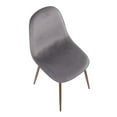 thumbnail image 3 of LumiSource Walnut Metal, Grey Velvet Pebble Chair - Set of 2, 3 of 8