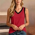 thumbnail image 6 of vigerkar Womens V Neck Tank Tops Summer Cute Loose Fit V Back Sleeveless Shirts (Red, L), 6 of 9