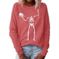 thumbnail image 2 of Sudadera con capucha de Halloween de manga larga informal suelta con estampado de cuello redondo para mujer Pompotops gfhjh3465, 2 of 4
