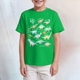thumbnail image 2 of TOWED22 Boys Short Sleeve Shirts Crew Neck T-Shirts Mix of Graphic and Plain Tees Casual Tops(Green,11-12 Y), 2 of 4