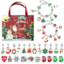 Olilia Christmas Advent Calendar 2024 Bracelets Teen Girls, 24 Days Xmas Charm Bracelets, Stocking Stuffer Gifts Idea, DIY Jewelry Bracelet Making Kit For 6-18 Year Kids Girl