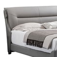 thumbnail image 2 of Benjara David Queen Size Bed, Channel Gray Top Grain Genuine Leather Upholstery, 2 of 6