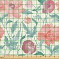 thumbnail image 2 of Ambesonne Floral Fabric by the Yard Upholstery, Flowers Petals Spring Ivory, 10 Yards, Cadet Blue Blush, 2 of 5