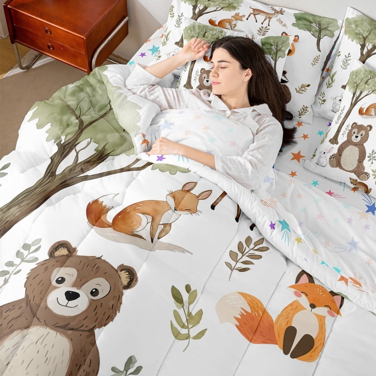 Jungle Animals Jungle Kids Bedding Jungle Animal Bed Quilt Safari Kids Bedding Set Embroidered Cotton Quilt,  Personalized