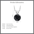 thumbnail image 5 of Gem Stone King 925 Sterling Silver Black Sapphire Pendant Necklace for Women (1.15 Cttw, Gemstone September Birthstone, Round 6MM, With 18 inch Silver Chain), 5 of 5