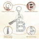thumbnail image 3 of Llave de letra inicial Uxcell con borlas y perlas, llavero de letra B brillante con strass, llaveros con anillo para llaves, bolsos, carteras, llaves de coche, taza, plata, 3 of 7