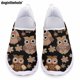 thumbnail image 1 of Zapatos casuales con estampado de búho de dibujos animados de Doginthehole para mujer, zapatos planos deportivos para exteriores, zapatos de verano cómodos y transpirables de malla sin cordones, 1 of 5