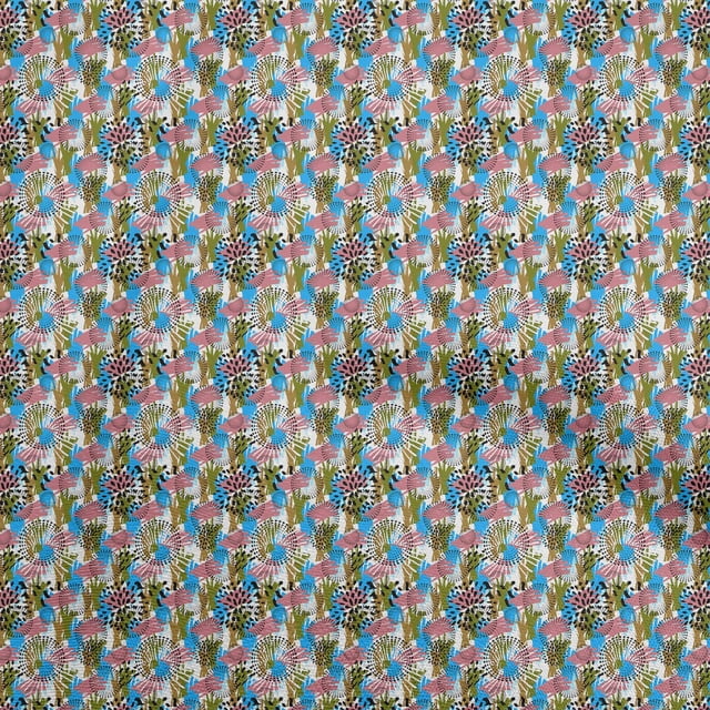 oneOone Cotton Flex Light Green Fabric Abstract Craft Projects Decor Fabric Printed By The Yard 40 Inch Wide