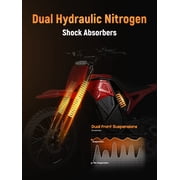 Eskute Electric Dirt Bike for Teens Adults, Electric Motorcycle 48V23Ah, Mid-Drive Motor 3500W Peak 38mph 53-Mile Range, Hydraulic Nitrogen Dual Shock Absorbers Red with Lock, UL2849