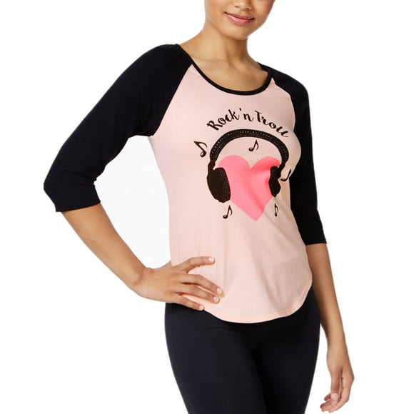 Betsey Johnson Womens Trolls Pullover Graphic-Print Sleep Shirt Pink M