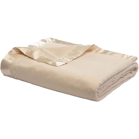 Blanket | Coconut Milk | King | Viscose Material | Binding Border | Sized for Top of Bed | Ideal for Year Round Use