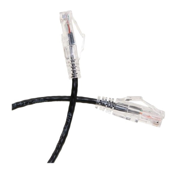 CableWholesale 13X6-62215 15 ft. Cat6a Slim Ethernet Patch Cable Snagless Molded Boot, Black