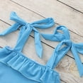 thumbnail image 6 of qolati Toddler Girl Swimsuit Cute Ruffled Sleeveless Bathing Suit Solid Spaghetti Straps One-Piece Swimwear Summer Beach Wear, 6 of 9