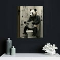 thumbnail image 5 of Nawypu Funny Panda Bathroom Canvas Wall Art Cute Panda In Toilet Posters Black and White Animal Prints Painting Maximalist Mid Century Modern Aesthetic Wall Decor, 5 of 5