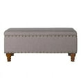 thumbnail image 4 of HomePop Large Storage Bench with Nailhead Trim, 42"W x 18"D x 18"H, Gray, 4 of 11