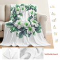thumbnail image 5 of Sage Green Botanical Blanket Soft Cozy Warm Throw Blanket for Couch, Plush Fuzzy Flannel Fleece Blankets for Sofa, Spring Summer Floral Bed Blankets Lightweight Gifts for Women, 30"x40", 5 of 9