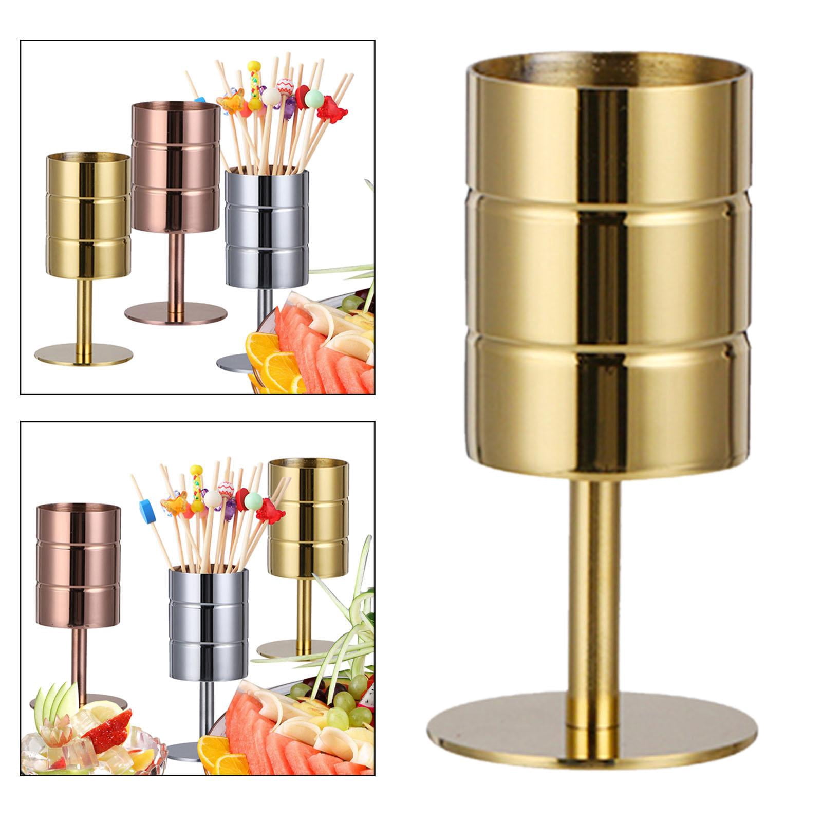 FVDPWYE Cocktail Holder Metal Martini Picks Reusable Portable Washable Fruit Forks Drink gold